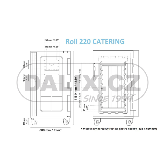 Eutekticky chlazený kontejner Olivo ROLL 220 CATERING