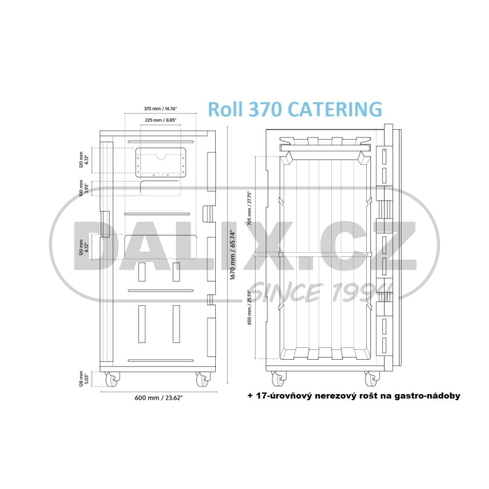 Eutekticky chlazený kontejner Olivo ROLL 370 CATERING