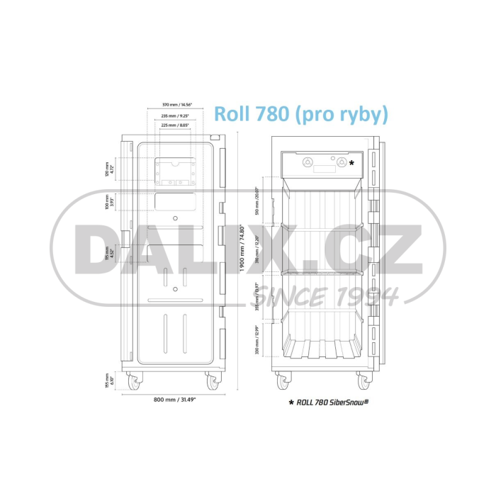 Eutekticky chlazený kontejner Olivo ROLL 780 pro ryby a mořské plody