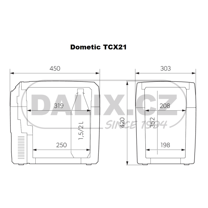 Termoelektrická autochladnička / autolednice Dometic TropiCool TCX 21