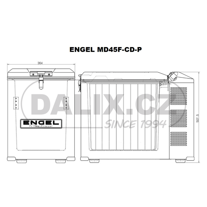 Kompresorová dělená autochladnička / automraznička ENGEL MD45F-CD-P (COMBI)