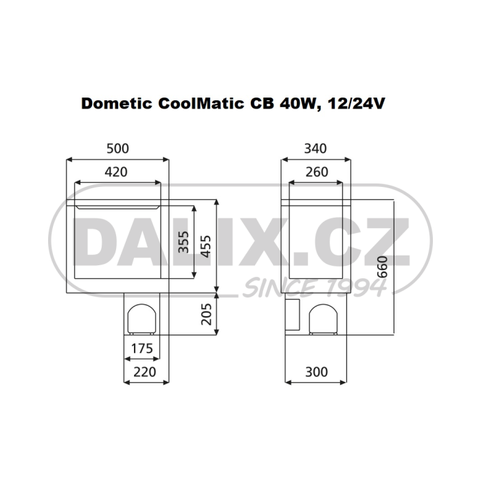 Vestavná kompresorová autolednice Dometic CoolMatic CB 40W, 12/24V