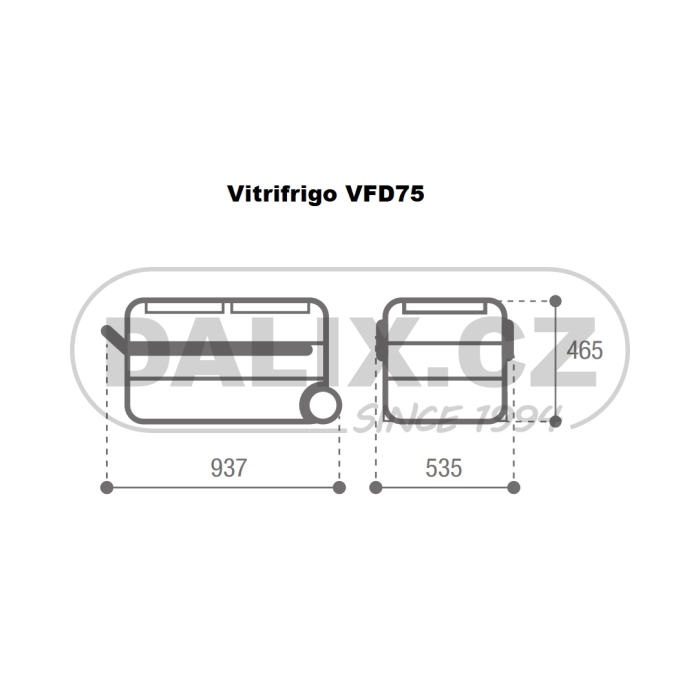 Dvouzónová kompresorová autochladnička / autolednice VITRIFRIGO VFD75