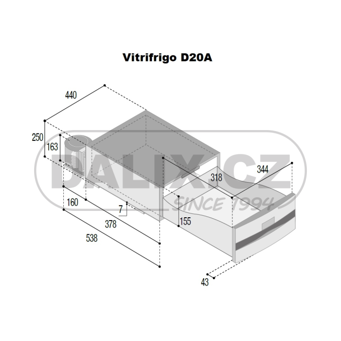 Kompresorová autochladnička / autolednice Vitrifrigo D20A, 12/24V, černá