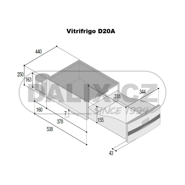 Kompresorová autochladnička / autolednice Vitrifrigo D20A, 12/24V, Bílá