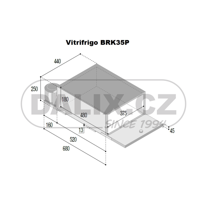 Kompresorová autochladnička / autolednice VITRIFRIGO BRK35P, 12/24V