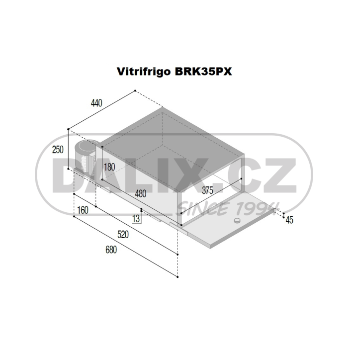 Kompresorová autochladnička / autolednice VITRIFRIGO BRK35P, 12/24V, nerez