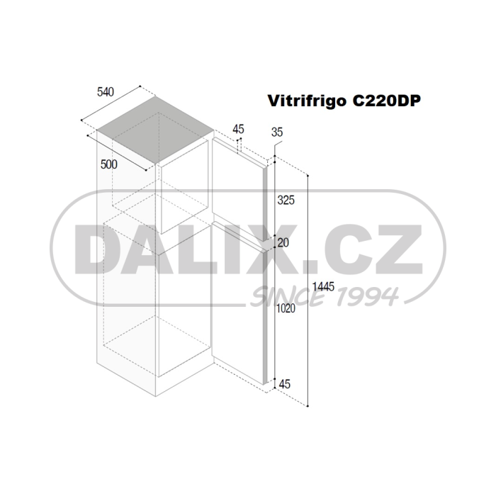 Vestavná Kompresorová Autochladnička Vitrifrigo C220DP