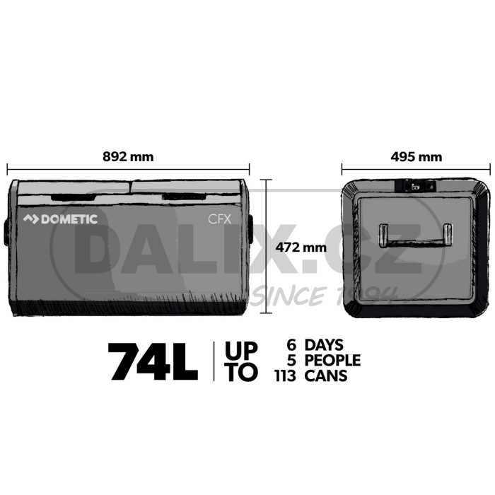 Kompresorová autochladnička / automraznička Dometic CFX3 75DZ (dvě zóny)