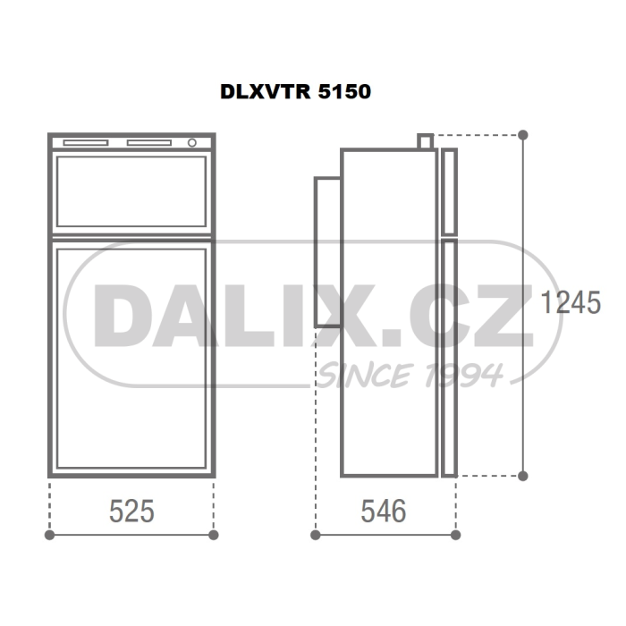 Volně stojící duální plynová (absorpční) chladnička DLXVTR5150 TOP