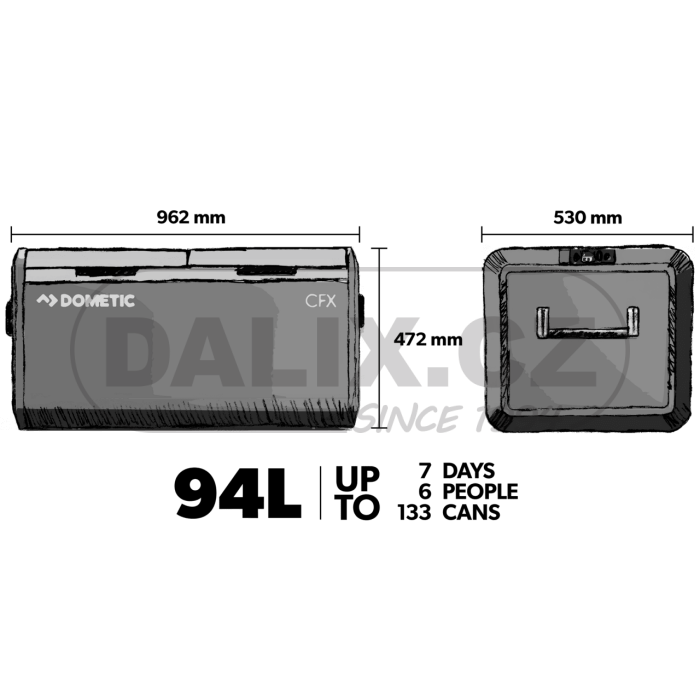 Kompresorová autochladnička / automraznička Dometic CFX3 95DZ (dvě zóny)