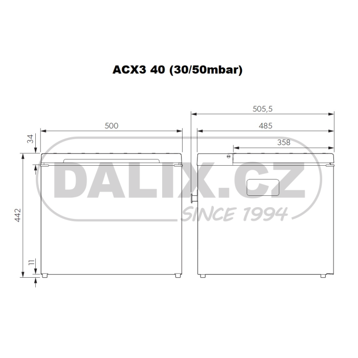 Plynová (absorpční) autochladnička Dometic ACX3 40, 50 mbar