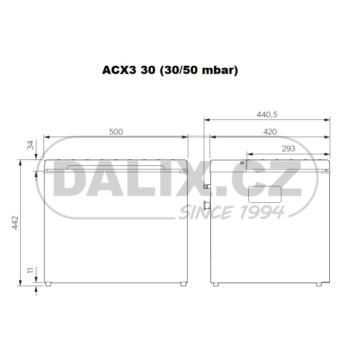 Plynová (absorpční) autochladnička Dometic ACX3 30, 50 mbar