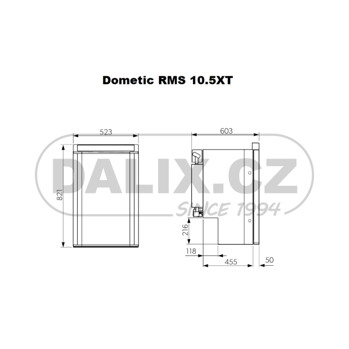 Vestavná mobilní plynová (absorpční) chladnička/mraznička Dometic RMS 10.5XT