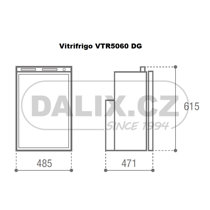 Vestavná mobilní plynová (absorpční) chladnička/mraznička Vitrifrigo VTR5060 DG