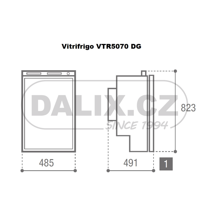 Vestavná mobilní plynová (absorpční) chladnička/mraznička Vitrifrigo VTR5070 DG