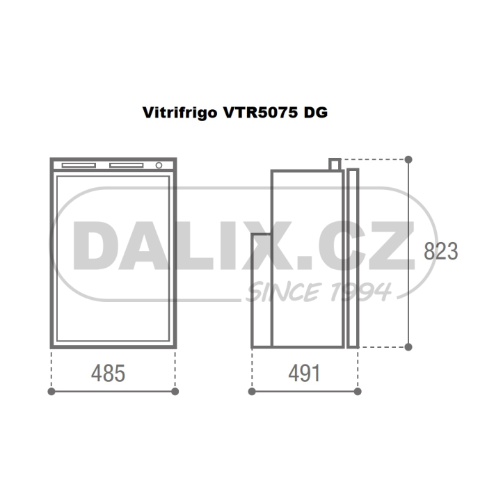 Vestavná mobilní plynová (absorpční) chladnička/mraznička Vitrifrigo VTR5075 DG