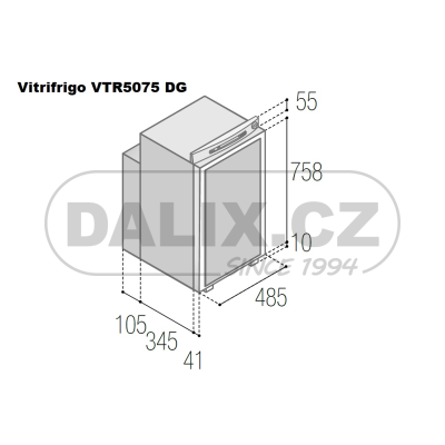 Vestavná mobilní plynová (absorpční) chladnička/mraznička Vitrifrigo VTR5075 DG