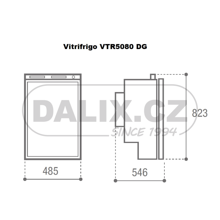 Vestavná mobilní plynová (absorpční) chladnička/mraznička Vitrifrigo VTR5080 DG