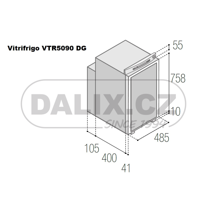 Vestavná mobilní plynová (absorpční) chladnička/mraznička Vitrifrigo VTR5090 DG