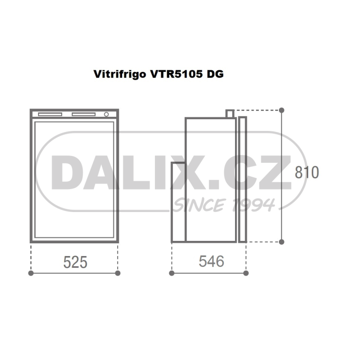 Vestavná mobilní plynová (absorpční) chladnička/mraznička Vitrifrigo VTR5105 DG