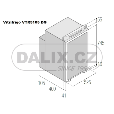 Vestavná mobilní plynová (absorpční) chladnička/mraznička Vitrifrigo VTR5105 DG