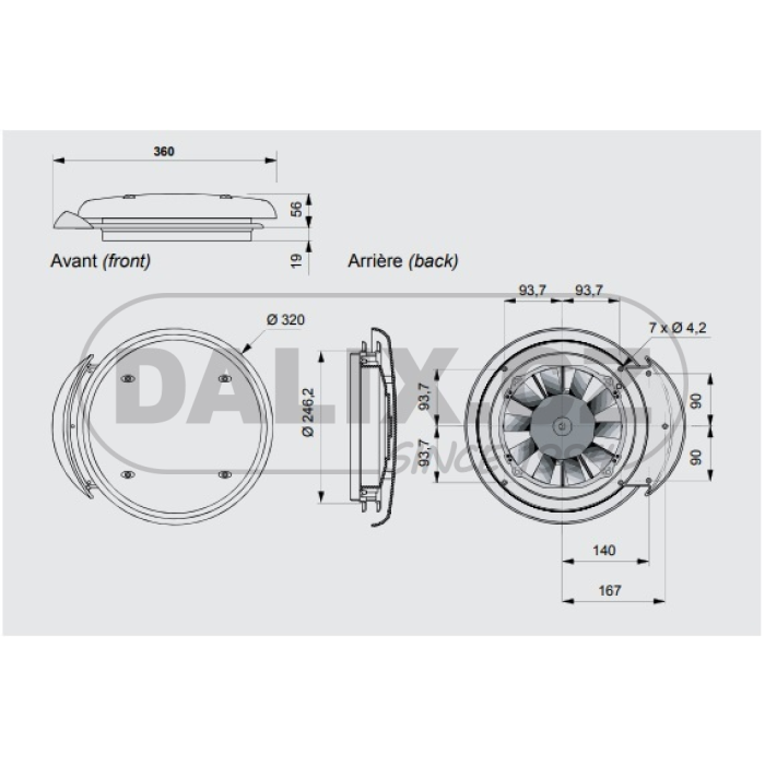 Střešní ventilátor A.D.T. 452 -12V